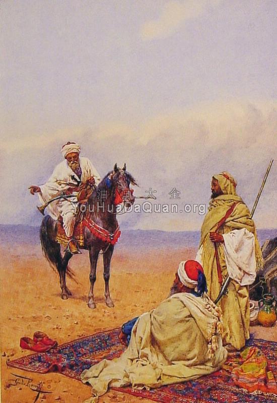 A Horseman Stopping At a Bedouin Camp - 朱里奥·罗萨迪